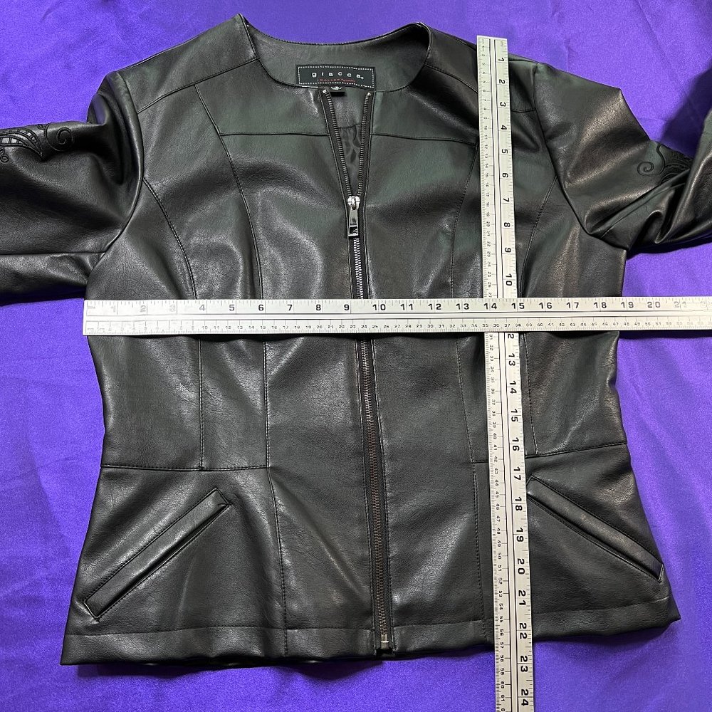 πgiacca Stunning Embroidered Faux Leather Jacket - Picture 12 of 16